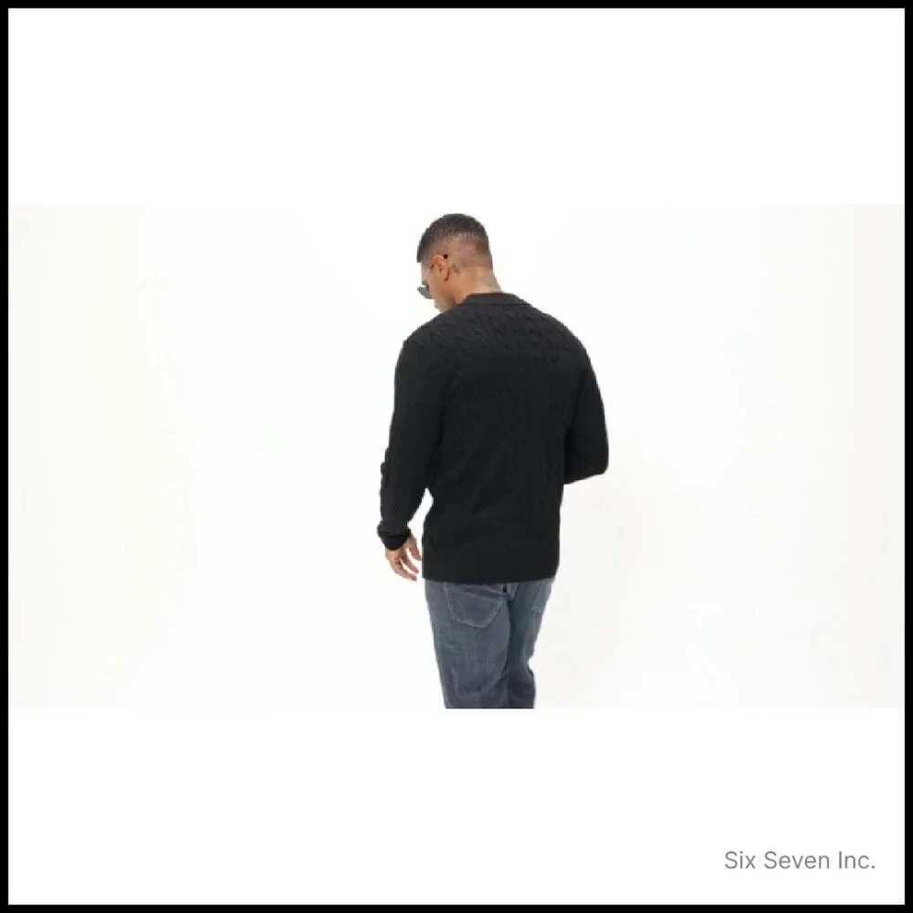 Slim Fit Quarter Zip Pullover Mock Neck Knit Sweater Business Casual Elegant